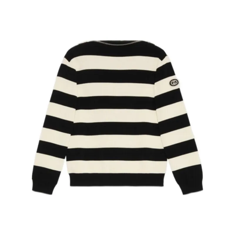 GUCCI Zip neck Striped Jumper-0
