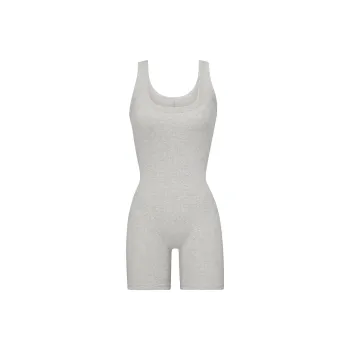 SKIMS COTTON RIB ONESIE Bodysuits Women's LIGHT HEATHER GREY/Light Heather Gray