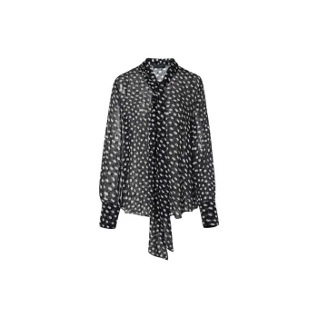 MOCO Shirt Women's Black White Polka Dots