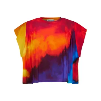 Paco Rabanne Tie-Dyed Crewneck Cropped T-Shirt
