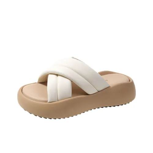 AJPAP Rubber Sole Stitching Slide Slippers Women's