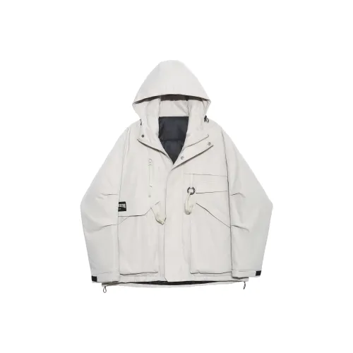 Tryforlove Autumn And Winter Season Jackets Coats Unisex Ecru Black