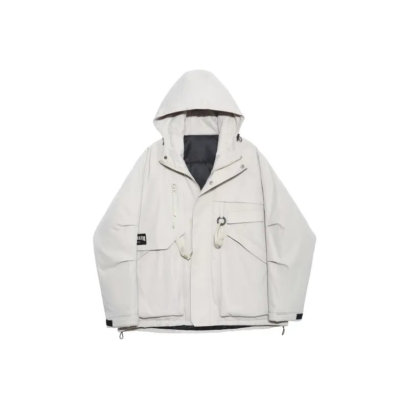 Tryforlove Autumn And Winter Season Jackets Coats Unisex Ecru Black-0