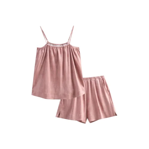 Same Language Pajama Set Women's Leaf Taro Pink