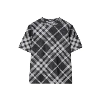 Burberry Check Printed Crewneck T Shirt