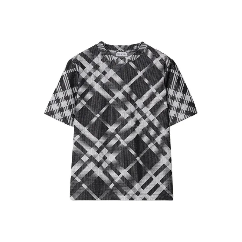 Burberry Check Stretch Cotton blend T shirt-0