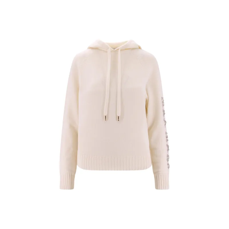 MaxMara Crystal embellished Wool blend Hoodie-0