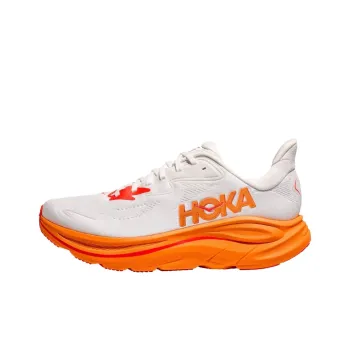 HOKA ONE ONE CLIFTON 10 Anti Slip Wear Resistant Low Top Casual Running Shoes Men's White Orange