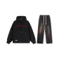 Set (Black Sweatshirt+Black Jeans) Red
