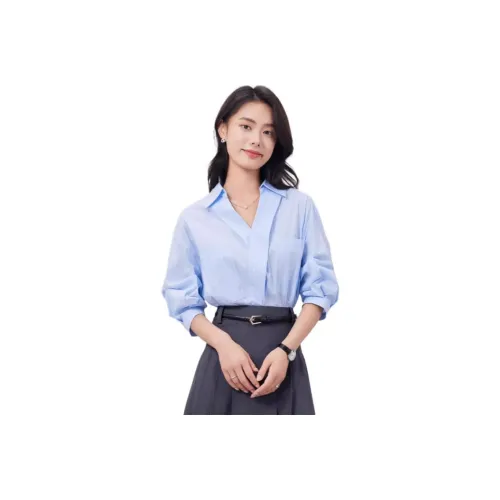 Dajia Poetry Shirt Women's Blue Stripes