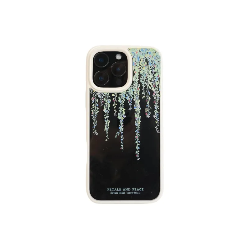 Wei Xin Acrylic Material Transparent Willow Green Phone Cases Compatible With IPhone 16/15 Pro Max/Apple 13/14 Pro/Max-1