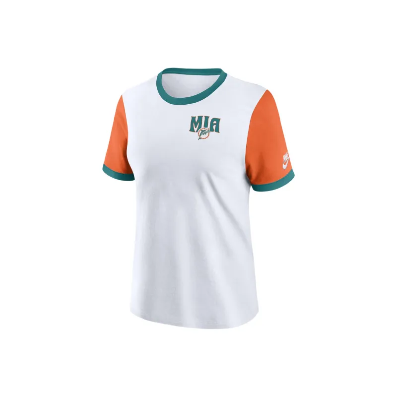 Nike Miami Dolphins Rewind Women's Nike Nfl Ringer T-Shirt-0