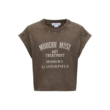 URBAN REVIVO T Shirts Women's Coffee Brown