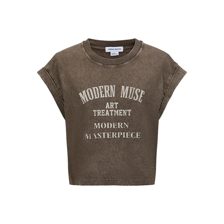 URBAN REVIVO T Shirts Women's Coffee Brown-0
