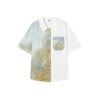DIALOGUE To White X Kaye Levine Co-branded Series Shirts Women's Moon White