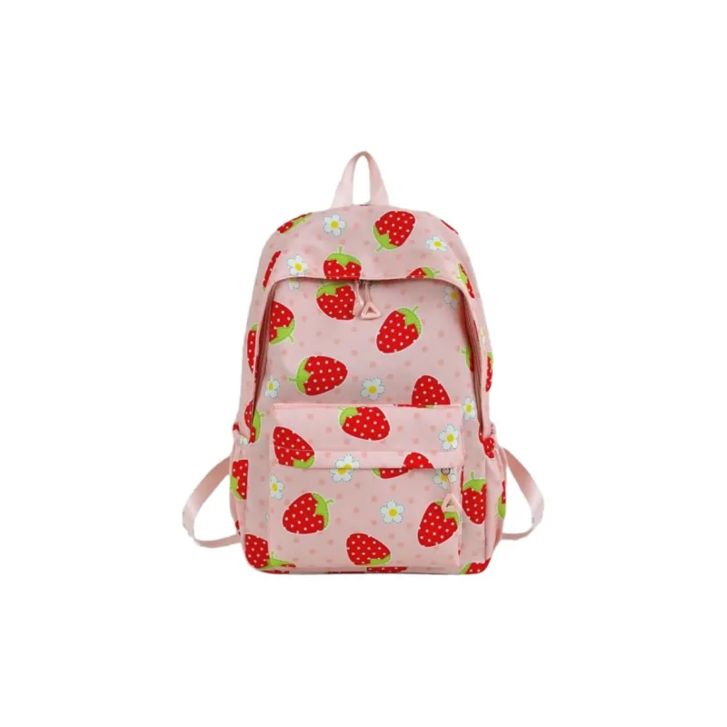 URBAN FOREST Nylon Backpack Unisex Heart Shaped/Strawberry Themed-5