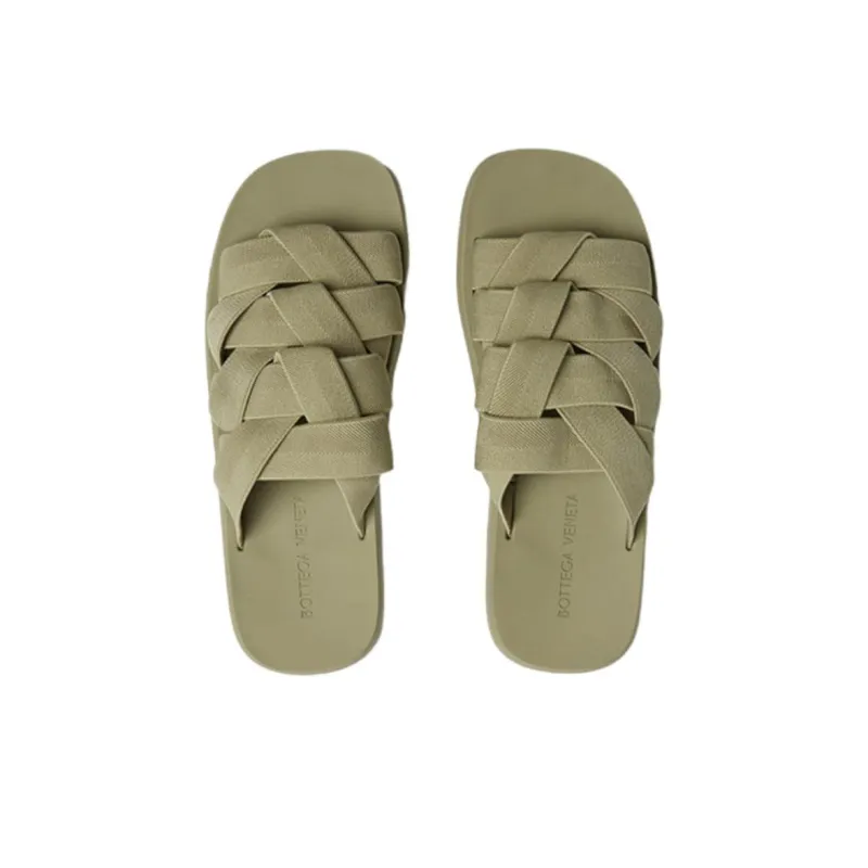 Bottega Veneta Rubber Sole Quiet Slide Slippers Men's Green-3