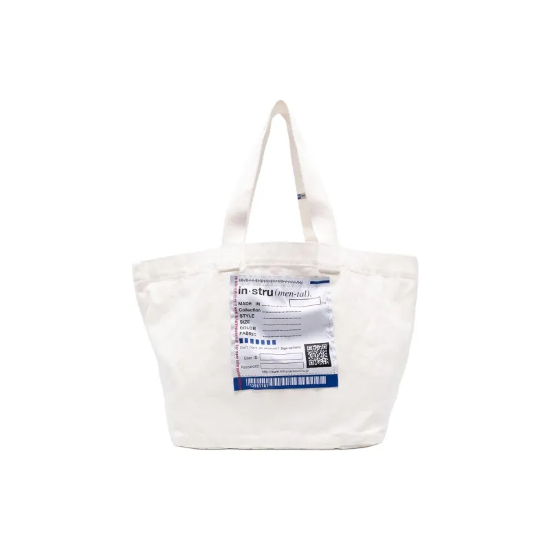 MIHARA YASUHIRO Cotton Tote Bag, Shopping Bag, Handbag, Shoulder Bag Unisex White-0