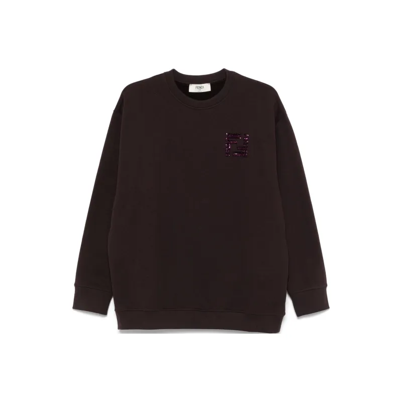 FENDI Logo Embroidered Crewneck Sweatshirt-0