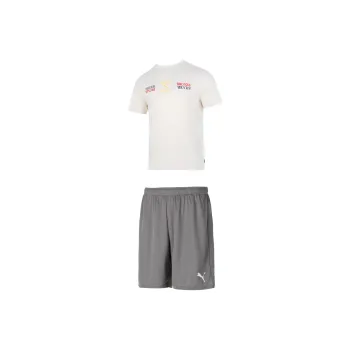 PUMA Casual Sportswear Men Set Beige Top+Gray Shorts