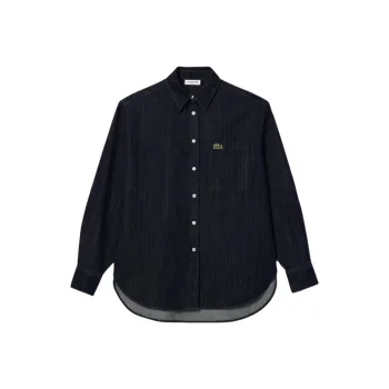 LACOSTE Logo-appliqué Denim Shirt