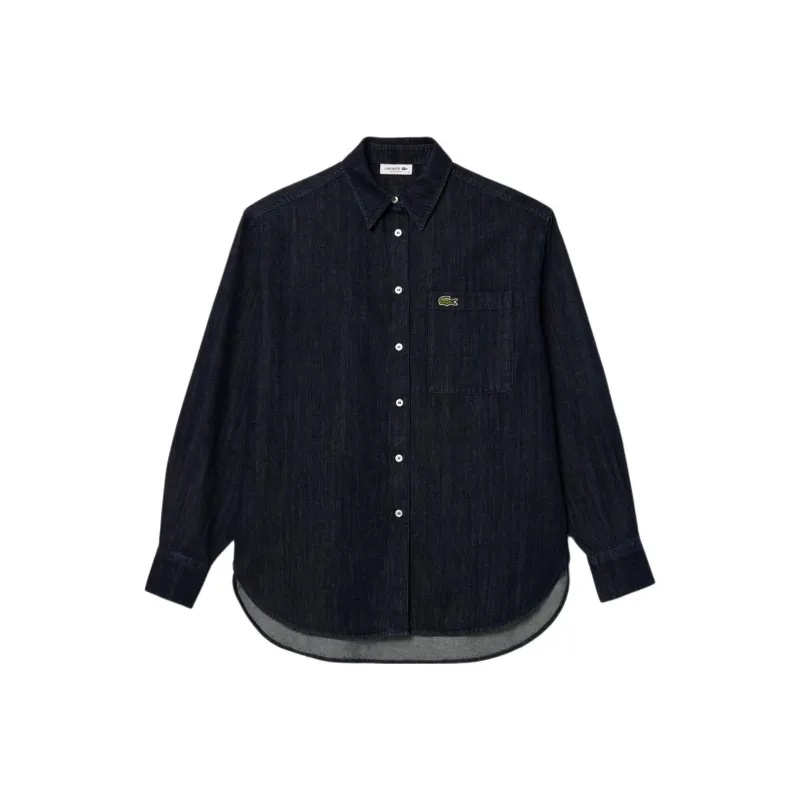 LACOSTE Logo-appliqué Denim Shirt-0