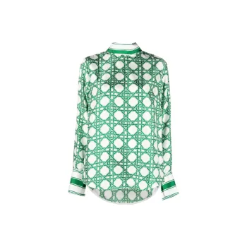 CASABLANCA Geometric-pattern Silk Blouse