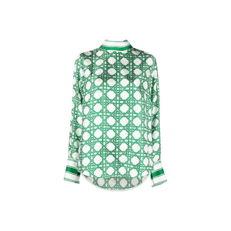 CASABLANCA Geometric-pattern Silk Blouse-0