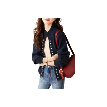 Mo Han Yi Mei Knitwear Women's Navy Blue & White
