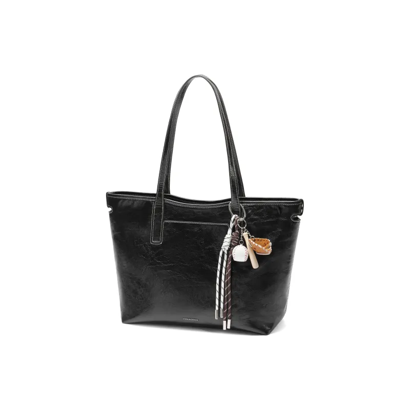 BELLE Artificial Leather Shoulder Bag Tubas Women's Black-1