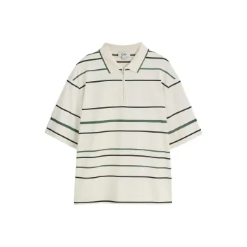 COS Polo Shirt Men's White/Stripes
