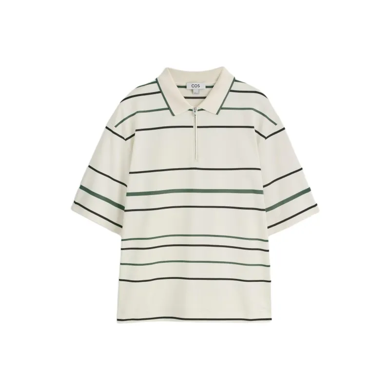COS Polo Shirt Men's White/Stripes-0