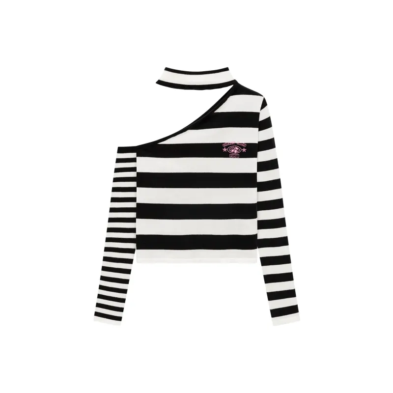 CHUU Knitwear Women's Black White Stripes-0