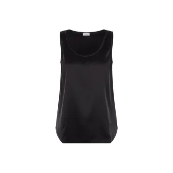 Brunello Cucinelli Embellished Satin Tank Top