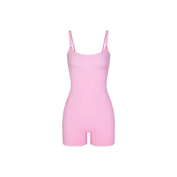 SKIMS Valentine's Day FITS EVERYBODY PICOT TRIM ONESIE Bodysuits Women's BUBBLE GUM/Bubble Gum