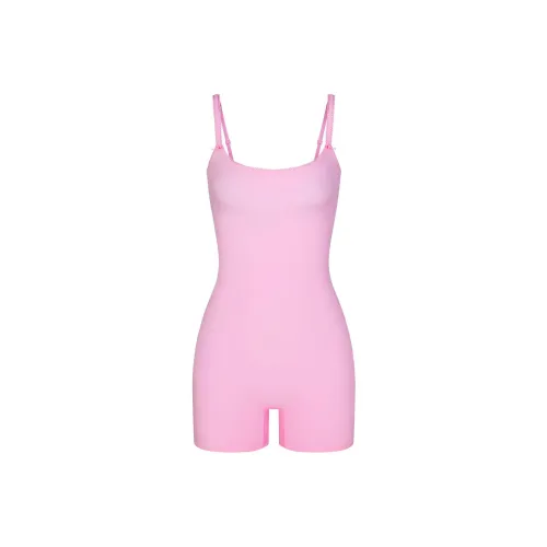 SKIMS Valentine's Day FITS EVERYBODY PICOT TRIM ONESIE Bodysuits Women's BUBBLE GUM/Bubble Gum