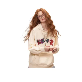 ELF SACK Letter Print Hooded Casual Sweatshirt Women's