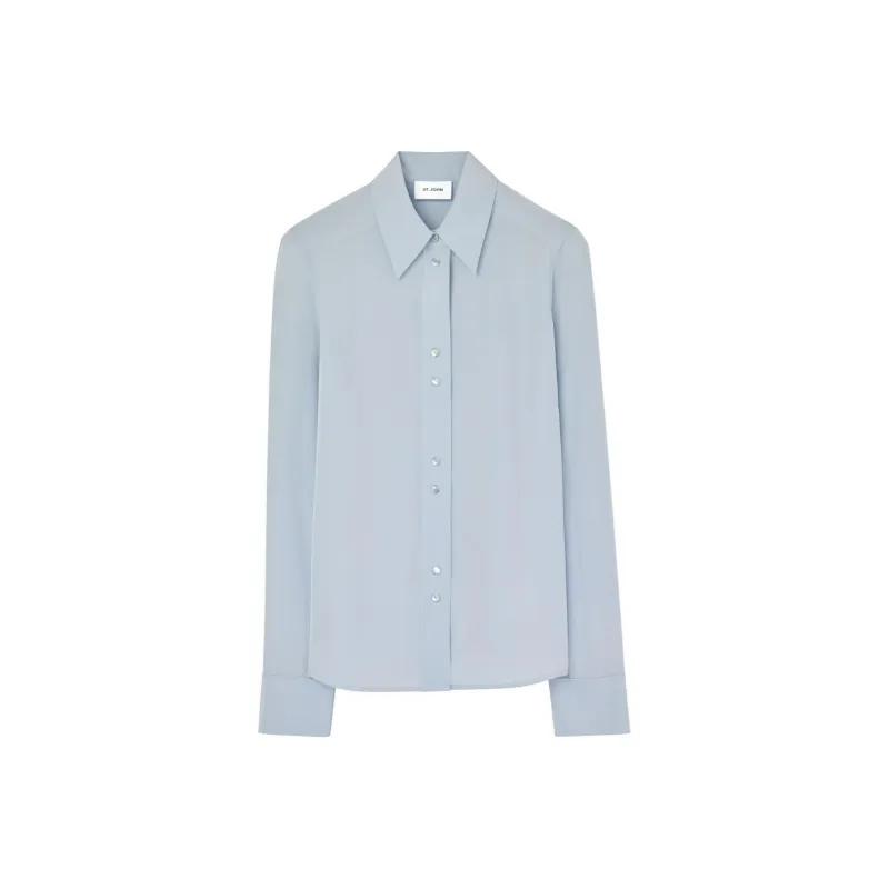 St. John Long-sleeve Silk Shirt-0