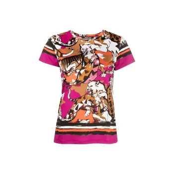 Roberto Cavalli Chetah print Short sleeve T shirt