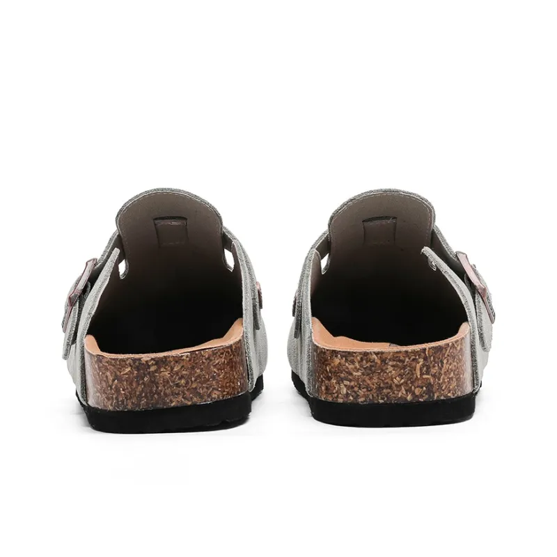 APRHE Rubber Sole Abrasion Resistant Slip Resistant Closed Toe Slippers Unisex-24
