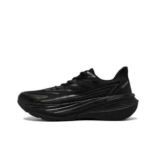 QIAODAN Cushioning Mid-profile Low Top Casual Running Shoes Men's Black