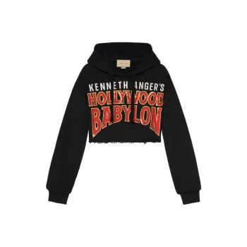 GUCCI Hollywood Babylon Cropped Sweatshirt Black