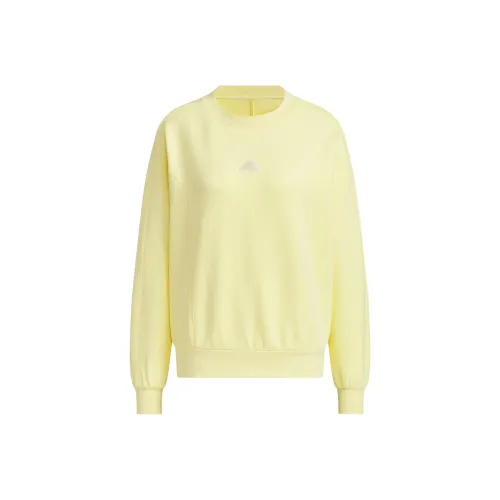 Adidas Logo Doubleknit Crew Sweatshirt Women's Yellow