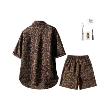 URBAN AUTHENTIC Shirt Matching Set Unisex Leopard Print