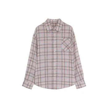 REAL EASY Shirt Women's Pink Plaid