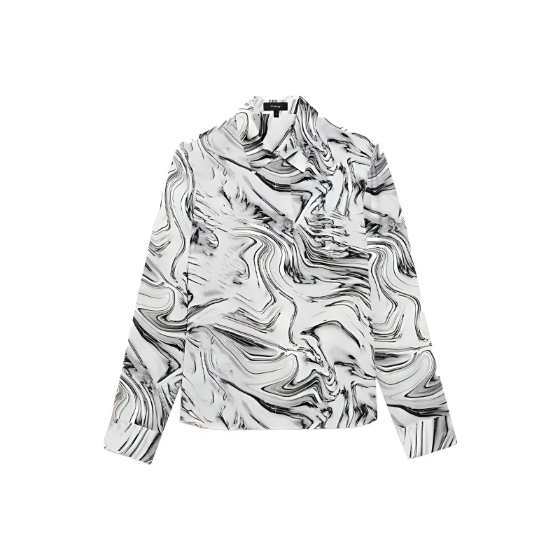 THEORY Shirts Women's Black White-0