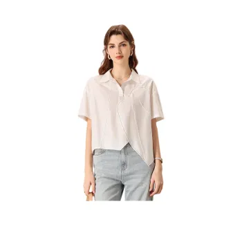 FENHONGMALI Shirt Women's Gardenia White