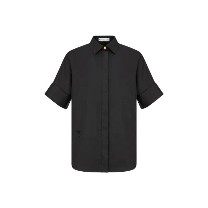 DIOR Short Sleeved Blouse Shirt Women's Black-0