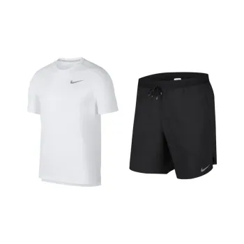 Nike Casual Sportswear Unisex Clothing Set White Top+Black Bottom