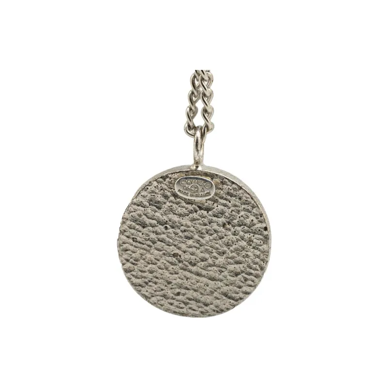 CHANEL 2004 Enamel Cc Round Pendant Necklace Costume Necklace-2